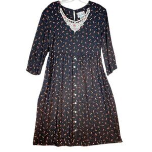 Oliva Rose cottage core ditsy floral with lace collar dress 16
